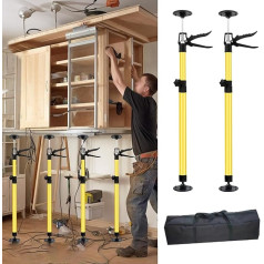 Vibeo Ceiling Support Adjustable Support Bar for Installing Cabinets, Tool with Bag, 3rd Support Bar for Door Frame, Cabinet, Plasterboard, Drywall Lift (2pcs, S)