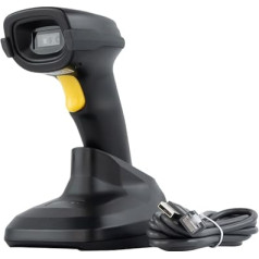 HDWR HD-LR66 Wireless 2D QR & Aztec Code Barcode Scanner, Bluetooth, 2.4G Connectivity, Charging Station, High-Speed, Durable Drop Resistance