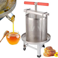 Stainless Steel Manual Honey Extractor, Honey Press Extractor Wax Presser Fruit Juice Wine Press Cider Making Honeycomb Press Household Beekeeper Tool