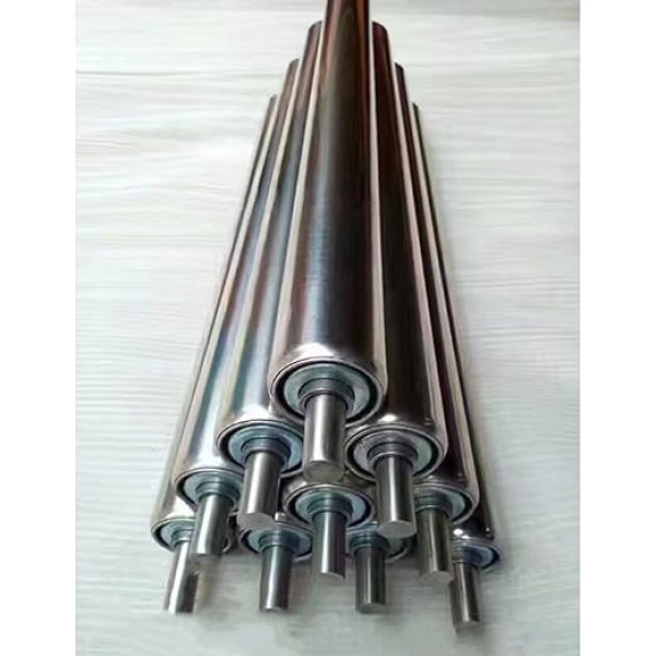 tragrollen förderband Förderband-Ersatzrollen-Set mit 10 Stück, nicht angetriebene Förderrolle aus Edelstahl, Förderrollendurchmesser 25 38 50 60 mm, Wellendurchmesser 8 mm/0,31 Zoll, Feder in der Rol
