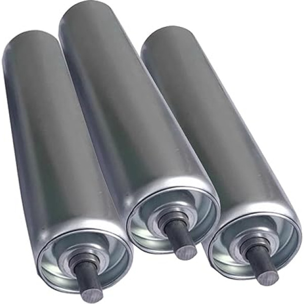Carrier Roller Conveyor Belt Set with 3 Non-Driven Transport Wheels - Adjustable Length, Conveyor Rollers with 1 inch, 1.3 inch, 1.5 inch, 2 inch and 2.4 inch Diameter for Factories/Warehouses,