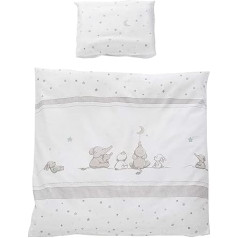 roba 2-Piece Cot Set, 'Star Magic' Collection, Cradle Bed Linen, 80 x 80 cm, Reversible Bed Linen, 100% Cotton, Duvet Cover: 80 x 80 cm and Pillowcase 40 x 35 cm