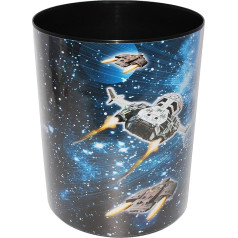 alles-meine.de GmbH Waste Paper Bin / Container - Space - Spaceship - Plastic - Rubbish Bin / Bucket - Storage Box for Children - Boys - Waste Bin - Rocket A.