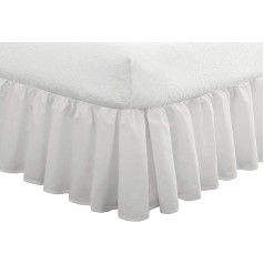 Fresh Ideas Bedding Ruffled Bed Skirt, Classic 14” drop length, Gathered Styling, Full, White