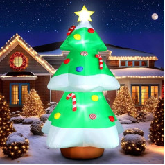 10 ft Inflatable Christmas Tree with LED Lights, 300 cm Large Inflatable Decoration, Waterproof for Outdoor Use, Decor Suitable for Holiday Yard Garden Camping Family Party Stages