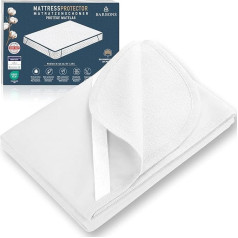 BARBONS Mattress Protector 80 x 200 cm, Pack of 2, Oeko-Tex Certified Waterproof Mattress Topper, Incontinence Pad, Washable, Moisture Protection, Breathable (80 x 200 cm, Set of 2)