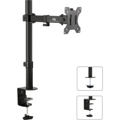 LCD monitora galda stiprinājums, viena roka, VESA 75x75 un 100x100, 13-32