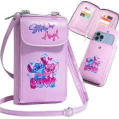 Disney Stitch Girl's Shoulder Bag with Card Slots & Shoulder Strap