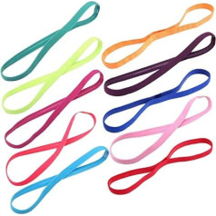BESPORTBLE Pack of 10 Elastic Yoga Headbands, Fitness Headbands, Sports Headwraps, Candy Colour Hair Bands
