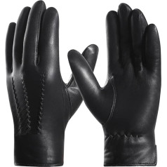 Harssidanzar GMEU006 Men's Leather Gloves Comfort Cashmere Lined