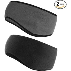 Pack of 2 Sports Headbands, Ear Warmers for Men and Women, Warm Winter Sports Headband for Running, Jogging, Hiking, Yoga, Skiing