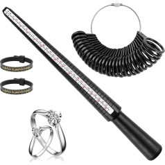 VFANDV Set of 4 Ring Sizers Set, Ring Measuring Tape Ring Template Ring Size Measuring Ring Measure Ring Sizer Measuring Scales Set for Measuring Ring Diameters Size Standard UK, EU, USA, /