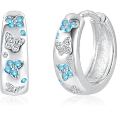 ASH'S CHOICE Silber 925 Ohrringe Chunky Klobige Creolen Kleine Knorpel Huggie Creolen Dick Leicht Breit 14K Gold Ohrringe GlitzerCreolen mit Zirkon Sterne Mond Schmetterling Creolen Damen Mädchen