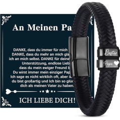 Merclix Leather Bracelet, I Love You Gifts for Men, Dads, Husbands, Christmas/Valentine's Day/Father's Day Gifts