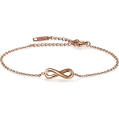 JewelryWe Jewellery Women's Bracelet Anklet Infinity Heart Love Sign Charm Anklet Bangle Cubic Zirconia Diamond Stainless Steel Gifts for Women Girls