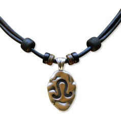 Hana Lima 1 of 12 Zodiac Signs on Adjustable Horoscope Leather Necklace, Surfer Chain