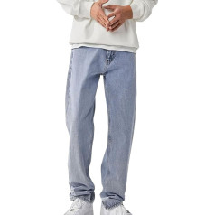 BIBOKAOKE Jeans Men's Plain Loose Jeans Casual Wide Trousers Fashion Stretch Denim Trousers Men's Jeans Casual Denim Trousers Sports Trousers Jeans Stretch Denim Men's Jeans Trousers Denim Pants,