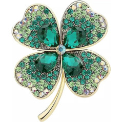 Fonyiunce Brooch Four Leaf Clover Brooch Women's Crystal Brooch Rhinestone Bouquet Brooch Elegant Brooch Cardigan Elegant Metal Brooch for Women Hat Bag Wedding