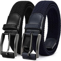 CHAOREN Elastischer Gürtel Herren 2 Stück, Stretchgürtel Herren 35mm für Herren Lässige Hose, Golfgürtel ohne Löcher Bequem und Leicht