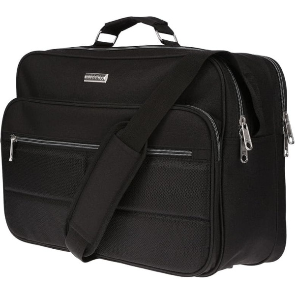 Christian Wippermann Large Men's Flight Attendant Shoulder Bag Work Bag Men's Bag Landscape Format Black, black