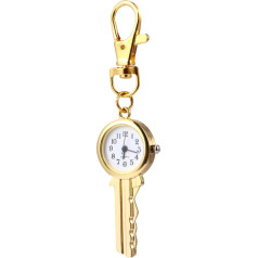 LIFKOME Pocket Watch Pendant Watches for Women Gold Pendant for Men Clip Watch Quartz Necklace Packing Strap Rolls Belt Bag Keyring with Quartz Watch Key Accessories Alloy Golden, golden, vintage