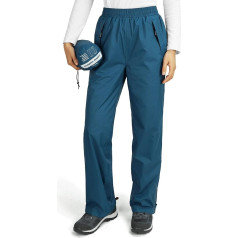 Outdoor Ventures Women's Rain Trousers, Waterproof Breathable Lined Overtrousers, Windproof Packable Lightweight Softshell Trousers for Hiking, Cycling