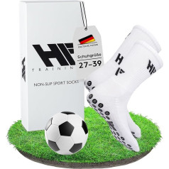 HF Training - 1 pair of non-slip children's socks football socks (size 27-39) for children, boys and girls - football socks with grip for youth with nubs - non-slip football socks and sports socks