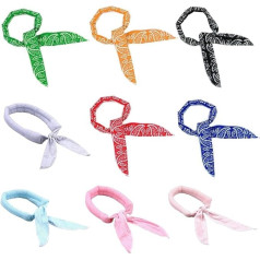 TAIPPAN Cooling Neckerchief, Pack of 9 Scarf Neck Wrap Headband, Summer Wrap Soaked Tie Around the Neck Ice Cool Scarf, Reusable Hair Band, Keeps You Cool for Indoor, Outdoor, Sports