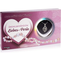 Brubaker Wish Pearl Love Necklace with Heart Pendant + Shell with Real Pearl as Jewellery Gift Set