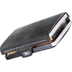I-CLIP MAX Slim Wallet with Space for 16 Cards, Money Clip for up to 30 Banknotes, 2 Coin Drawers, Lightweight and Flexible Wallet, black, Smooth leather, black