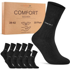 10 Pairs of Comfort Socks without Elastic Waistband & Without Seam for Men and Women Health Socks without Rubber with Comfort Waistband