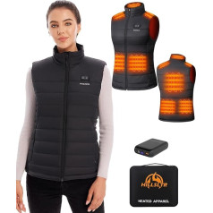 HILLSLTR Heated Vest, Women's Heating Vest with 16000 mAh 7.4 V Power Bank, Heating Vest with 8 Heating Zones, Lightweight Electric Heat Vest with 3 Temperatures