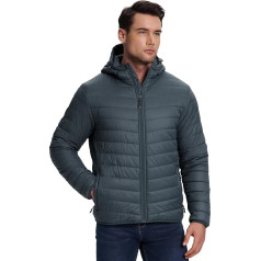 33,000ft Men's Lightweight Quilted Jacket, Outdoor Water-Resistant Transition Jacket, Warm Winter Jacket for Men, Hood Winter Coats, Buffer Jacket, Packable