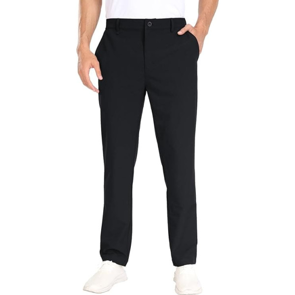 MoFiz Men's Golf Trousers, Stretch Chino Trousers, Leisure Trousers, Work Trousers, Long, Summer, Lightweight, Quick-Drying, Hiking Trousers, Outdoor Trousers