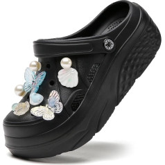 Women's Platform Clogs Slippers Lightweight Mules Breathable Beach Sandals Non-Slip Garden Shoes