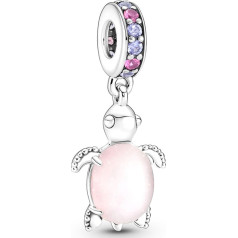 SURALIN 1 x Charm Pendant Made of Turtle Beads, Charm Beads for European Bracelets, Necklaces, Jewellery Gifts Bracelets for Women and Girls, Pink
