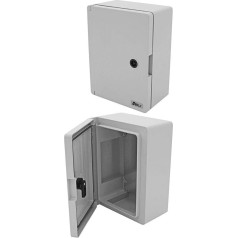 ARLI Control Cabinet IP65 with Galvanised Mounting Plate and Locking Industrial Housing Door with Circumferential Seal, Empty Housing ABS Plastic Door, grey
