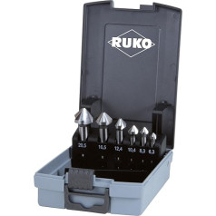 RUKO Taper Deburring Countersinker Set HSSE-Co5 Type C 90° in plastic case 6pcs. 102152ERO