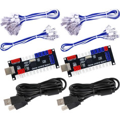 SJ@JX Arcade Game Controller USB Encoder Zero Delay 2 Player to Joystick Button for PC MAME Raspberry Pi Retro