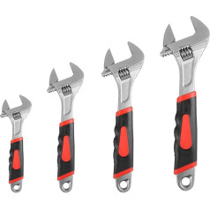 AHAQU 4 Piece Adjustable Wrench Set, 4 Sizes, Heavy Duty Adjustable Wrench Set Includes 6