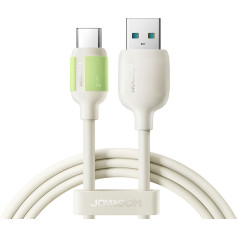 USB-A - USB-C kabelis ar fluorescējošu uzgali 1,2 m - bēšs