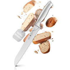 RÖSLE Basic Line Bread Knife - 20 cm, High-Quality Bread Cutting Knife with Serrated Edge, 18/10 Stainless Steel, Ergonomic Handle, Sharp Kitchen Knife for Bread, Rolls and Baguette