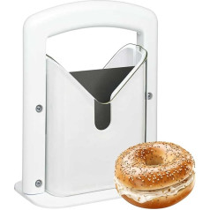Bagel Slicer, Bagel Precision Cutter, Bagel Slicer, Bagel Cutter with Safety Shield and Secure Handle, Bagel Holder for Cutting Large and Small Bagels, Stainless Steel Blade, 17.3 cm L x