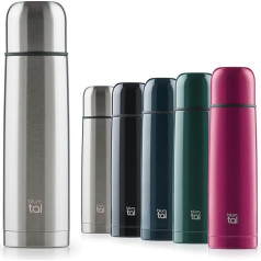 Blumtal Eifel Stainless Steel, Leak-Proof Thermos Flask with Drinking Cup for On the Go, Insulation of Warm Beverages, 700 ml, Stainless Steel, Silver