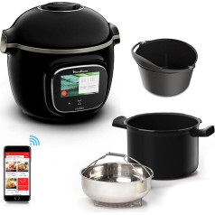 Moulinex Cookeo Touch WiFi, Intelligent High Pressure Multicooker, 6 L, Touchscreen, Cooking without Surveillance, Step by Step Guide, 250 Integrated Recipes, Moulinex YY5297FB App