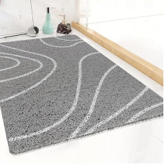 Non-Slip Shower Mat 60 x 80: Non-Slip Mat Shower Draining - Bath Mat Non-Slip Quick Drying Non-Slip Mat Shower - Mildew Resistant Shower Mat Non-Slip, Grey (White + Grey, 60 x 80 cm)