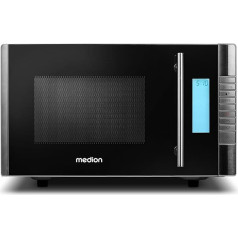 Medion MD 14482 Microwave with Grill 20 L Cooking Space 8 Automatic Programmes Defrost Function (800 Watt Microwave and 1000 Watt Grill Power) Timer Grill Grate Silver / Black
