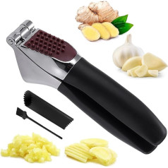 Garlic Press, Garlic Press, Robust Garlic Cutter, Ginger Press, Sturdy Kitchen Garlic Press with Ergonomic Handle, Garlic Cutter & Grinder, Grind Garlic and Ginger Effortlessly