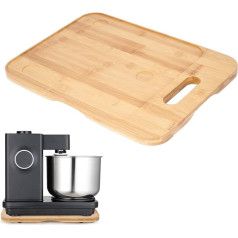 Nisorpa Food Processor Sliding Board 41 x 30 cm Bamboo Rolling Board Slider Glider with Handles Wheels and Rubber Feet on the Base Glider Effortless Moving Rolling Board for Home Kitchens