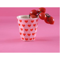 Medium Melamine Mug, Light Pink, Sweet Hearts Print